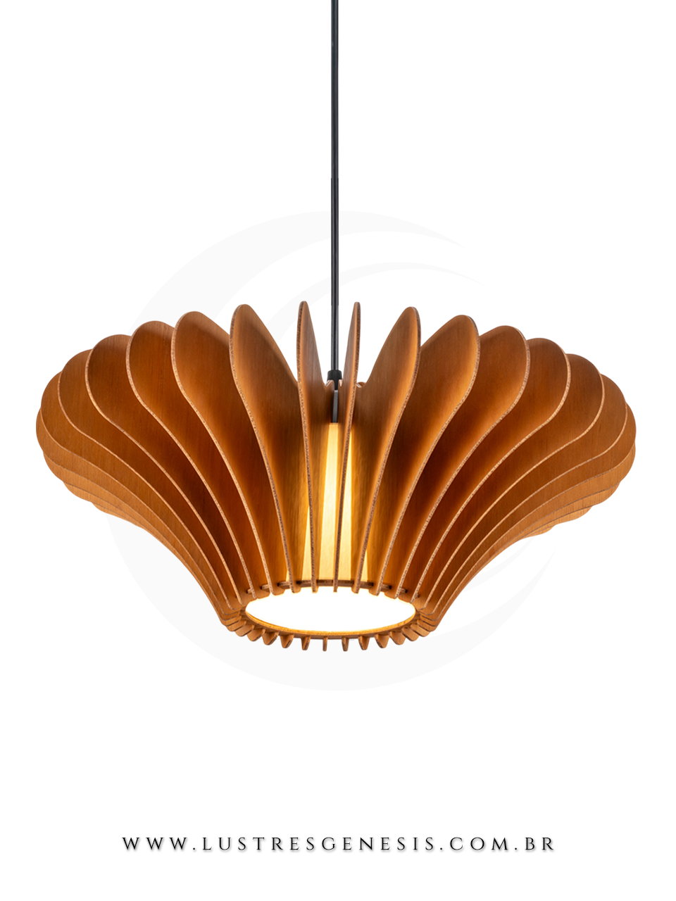 Luminaria Pendente Madeira Araca LMC434 Ø45cm, Balcao de cozinha, Bancada de Cozinha, Bancada Area Gourmet